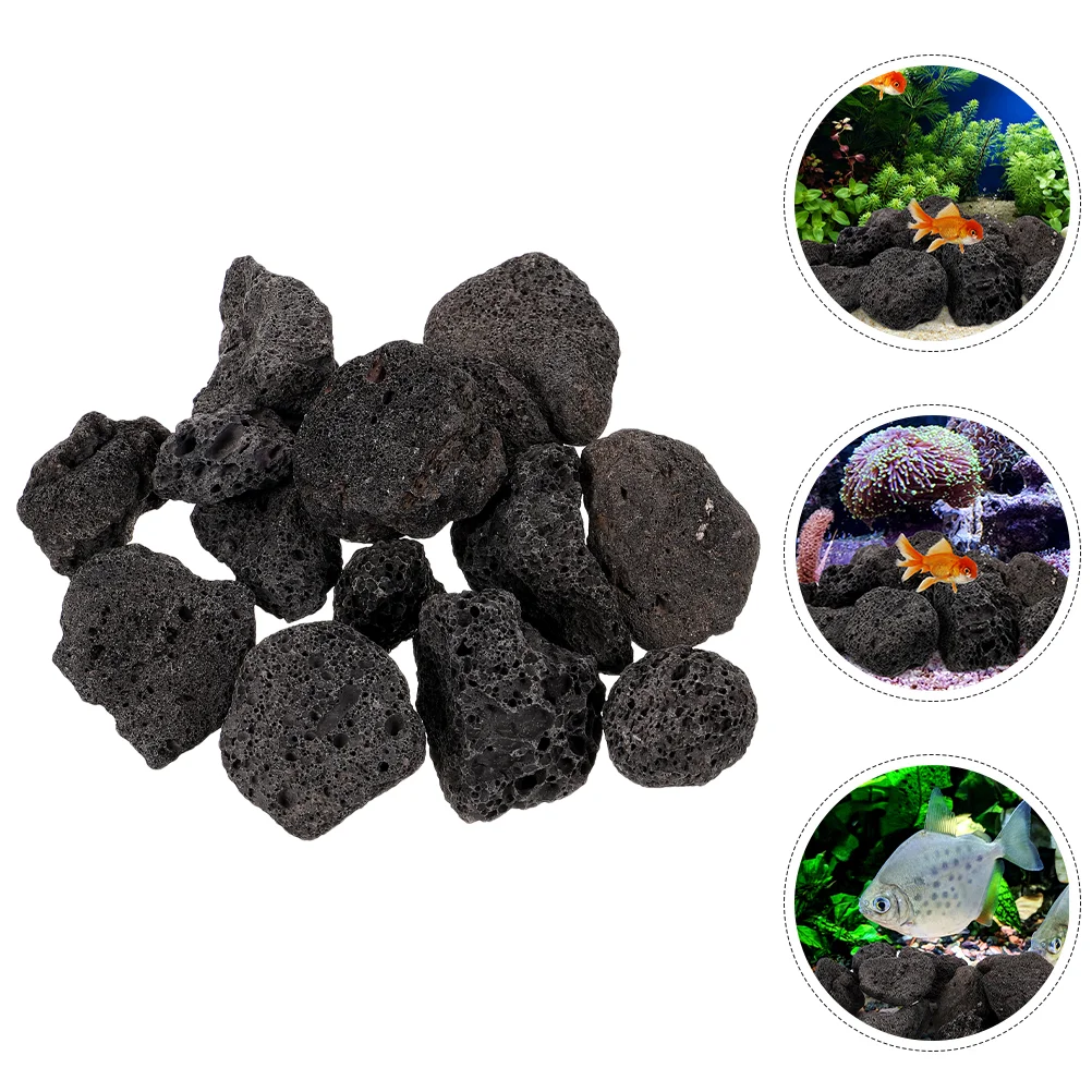 Aquarium Lava Rocks Set Black Volcanic Rocks Natural Lava Pebbles Stones Planter Natural Stones Fireplaces Fire Pits Plants