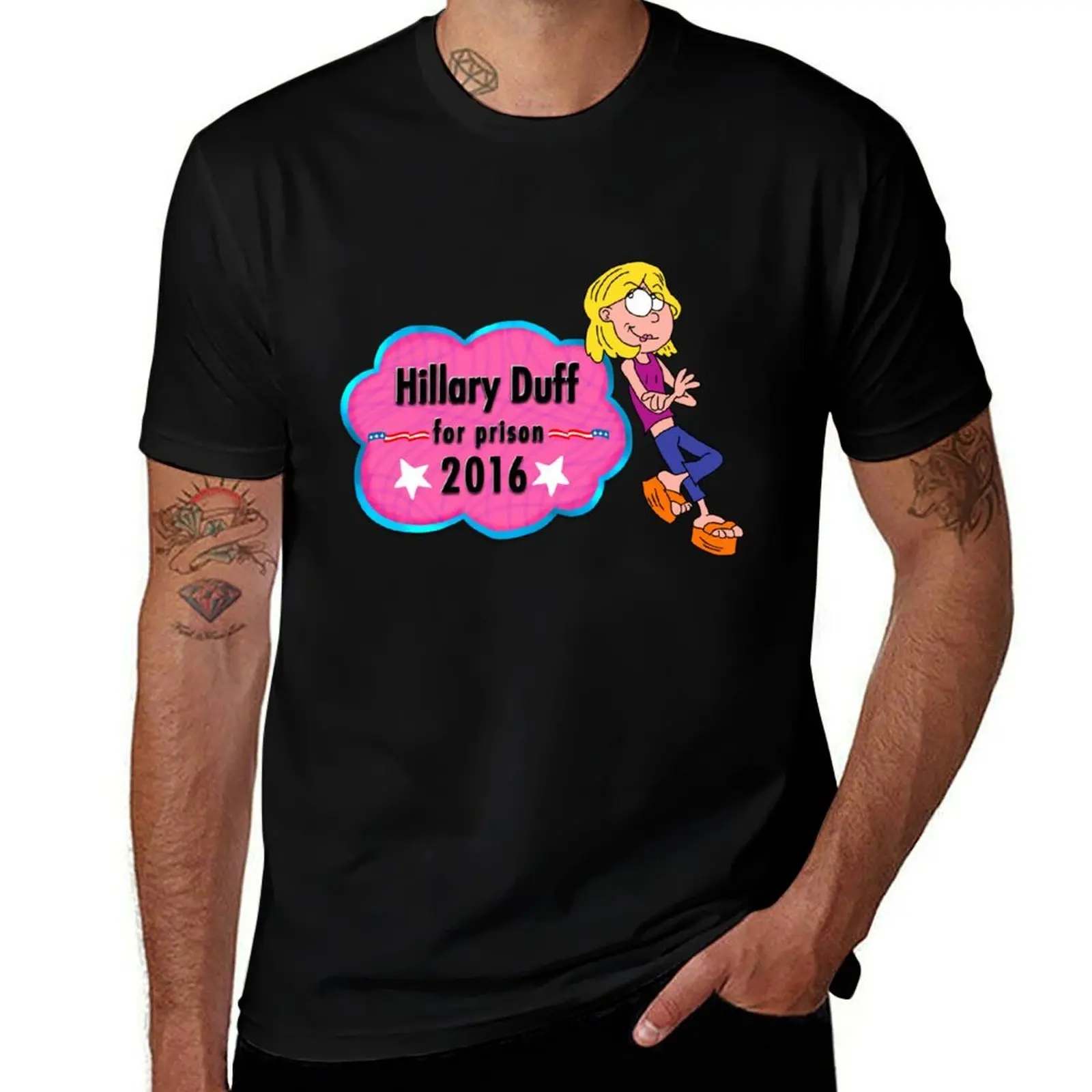 

HILLARY DUFF 4 PRISON T-Shirt man tshirt g man t shirts for men man t shirt cotton high quality T-Shirt
