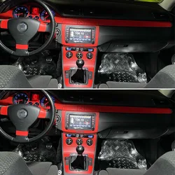 For VW Passat B6 R36 2007-2011 Interior Central Control Panel Door Handle 5D Carbon Fiber Stickers Decals Car styling Accessorie