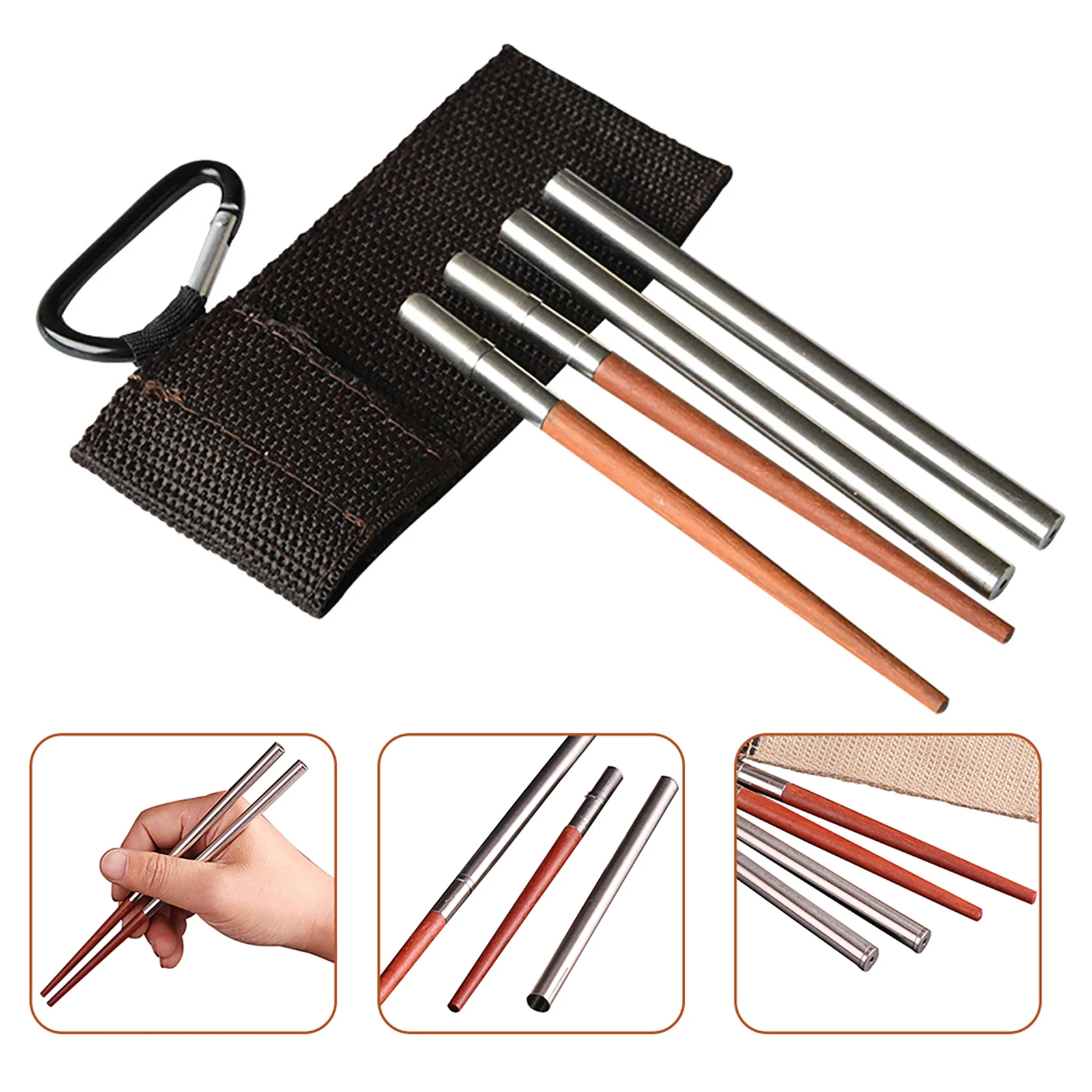 Chopsticks Ergonomic for Outdoor Travel Foldable Chopsticks Ultralight Folding Chopsticks with Storage Bag Collapsible Travel