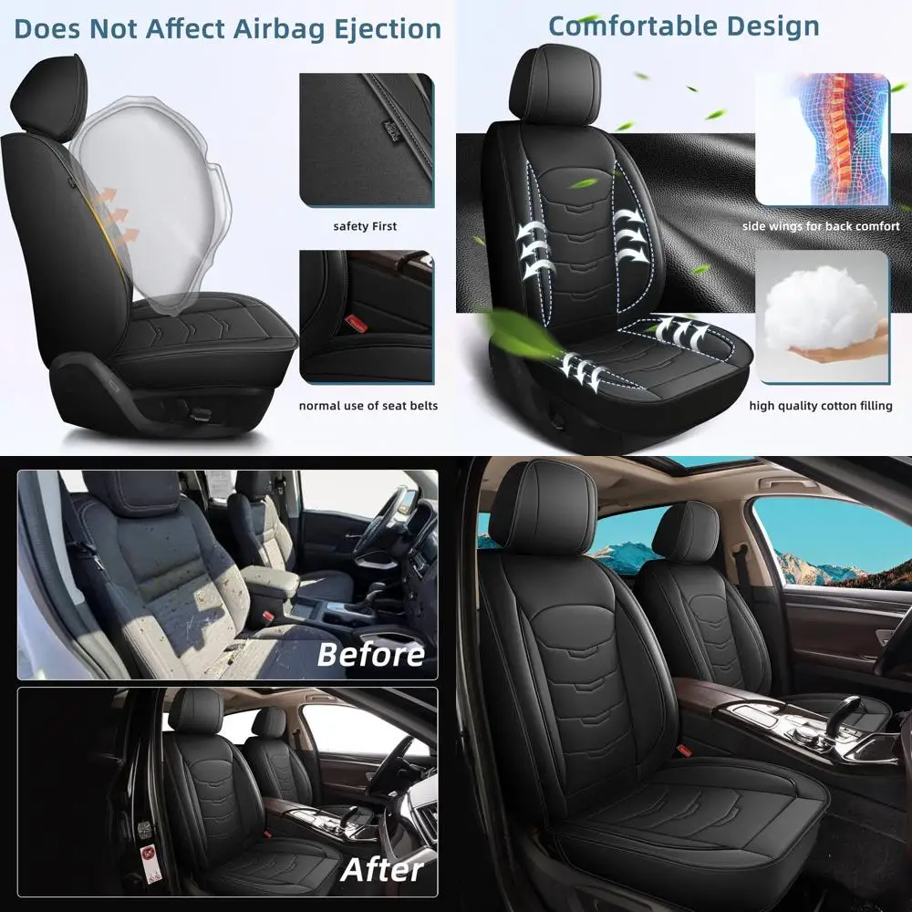 

Car Seat Covers Fit for Nissan Rogue 2010-2024 2025 2026 Front Set Luxury Leather Seat Cushion Waterproof Automotive Seat Protec