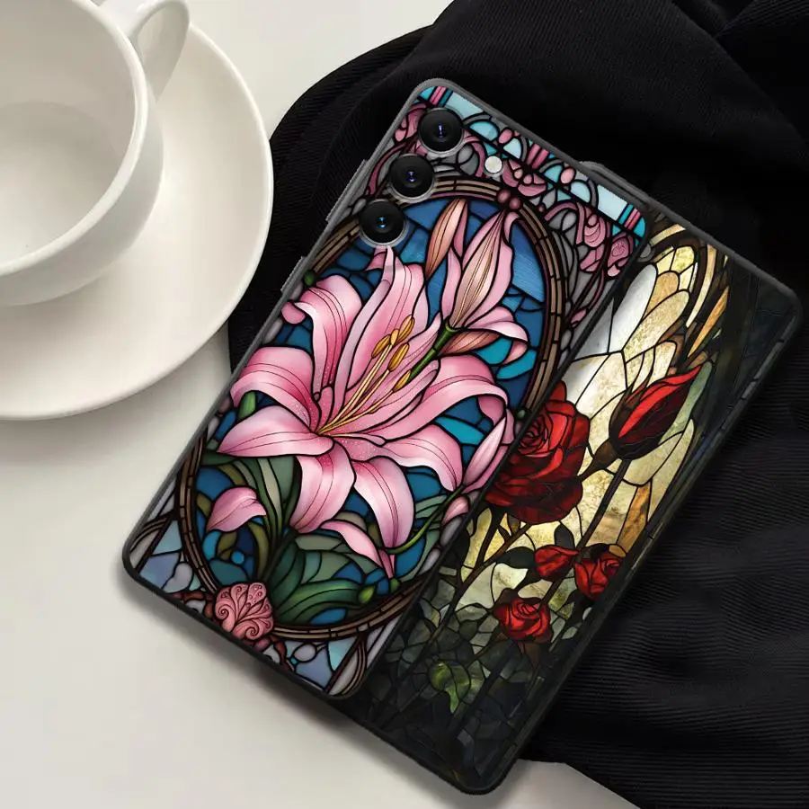 Phone Cover Case for Samsung Galaxy A73 A51 A06 A57 A15 A25 A16 A05 A37 A23 A53 A52 A50 A13 A17 A12 A41 A70 A55 A36 flower