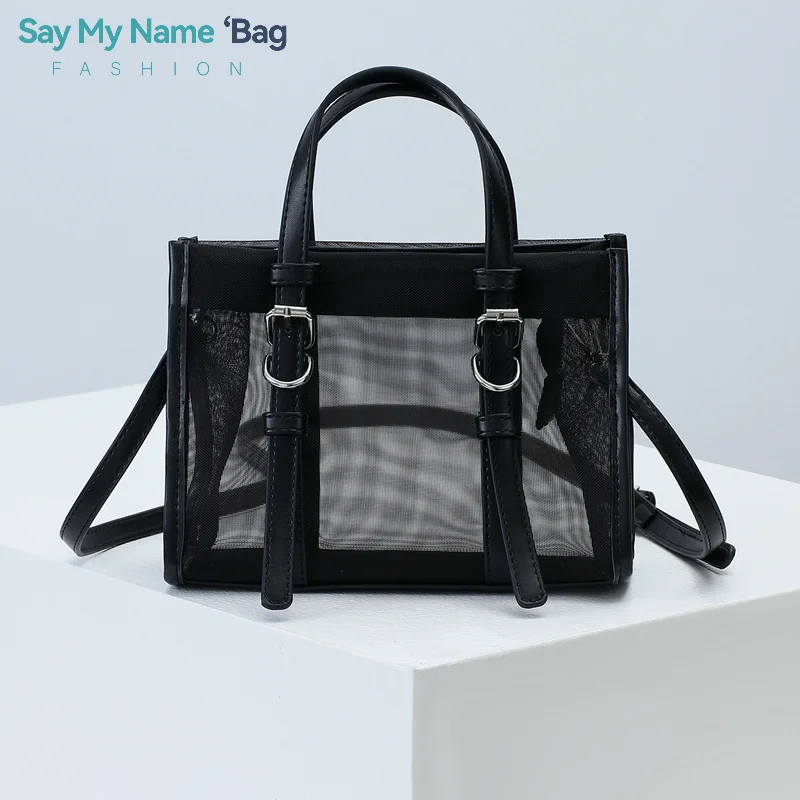 

Large-Capacity Mesh Beach Bag Swimming Bag Women's Fashion Yoga Transparent Mesh Bag Luggage Sports Outdoor Fitness Bag