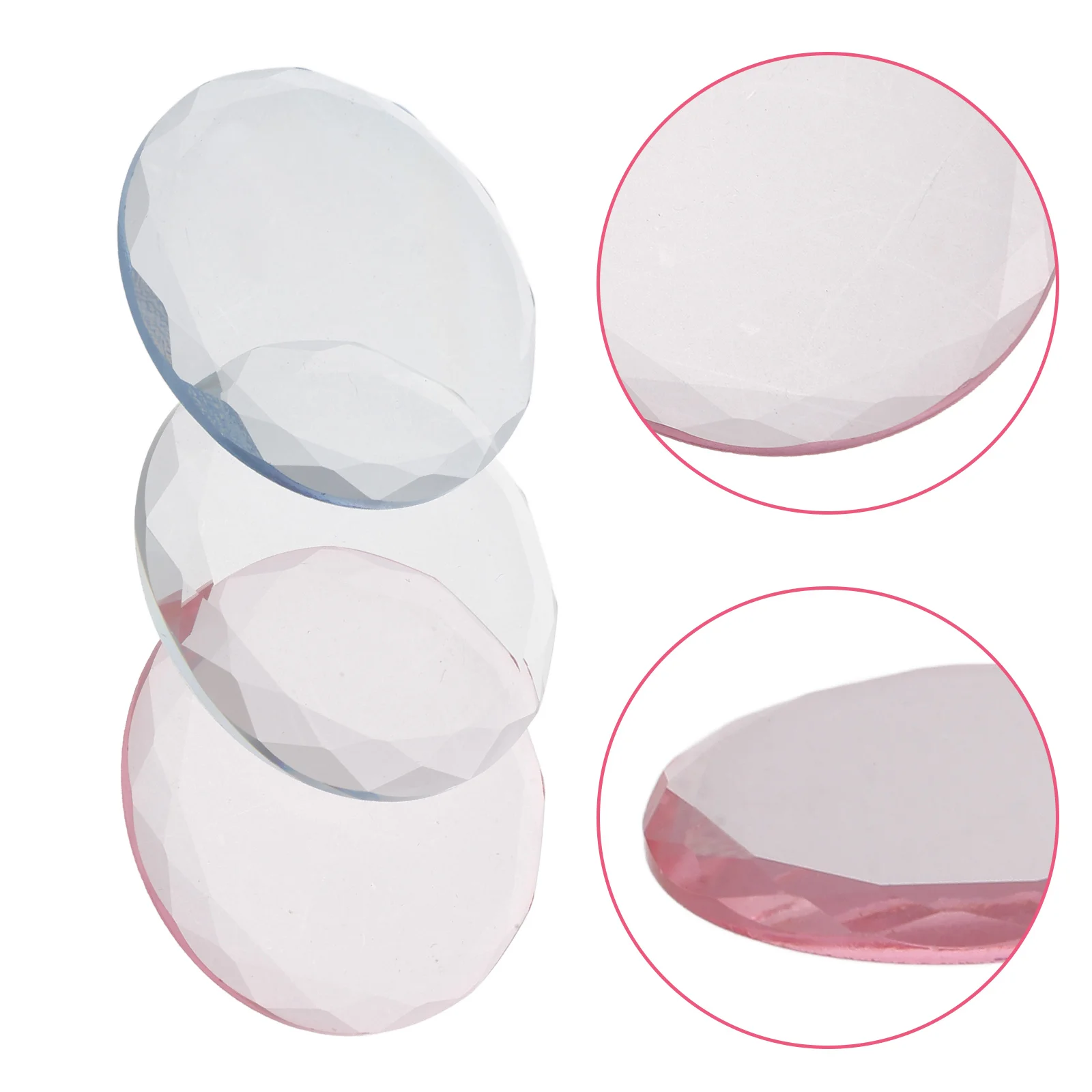 

3pcs Crystal Plate For Extensions Round Trays Holder Tool Eyelash Extension Organizer Glass Pallet Durable Precision