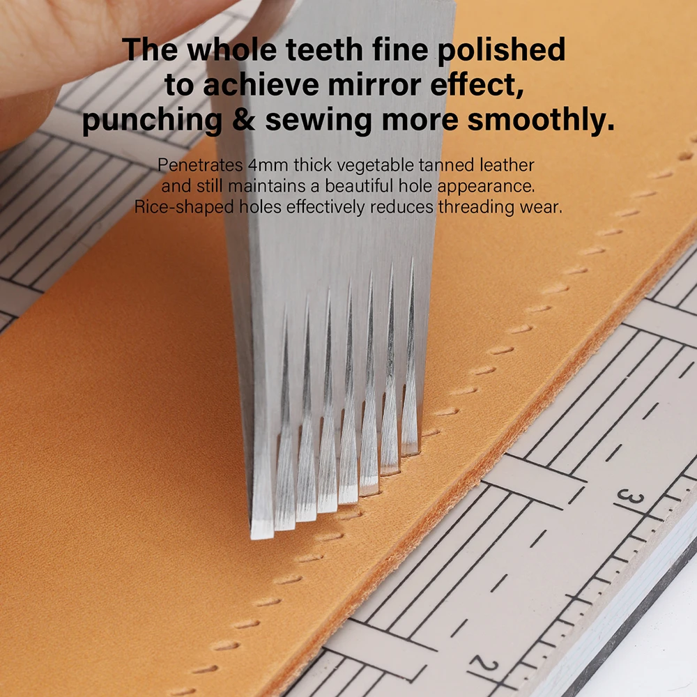 WUTA 1PC Professional Sharp Leather Chisel Punch French Style Pricking Iron Punching Tool High Polish DIY Leather Craft Tools