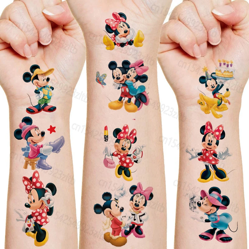 

Disney Mickey Minnie Mouse Tattoo Stickers Cartoon Sticker Party Temporary Tattoos Decoration Children Party Toy Accessories