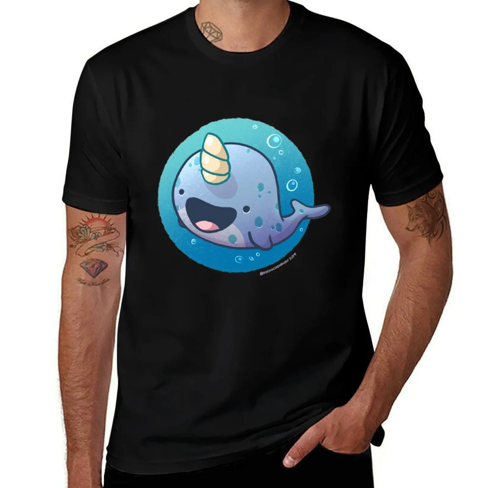 

Here A Narwhal Comes T-Shirt Lightweight Running Sports T-Shirt