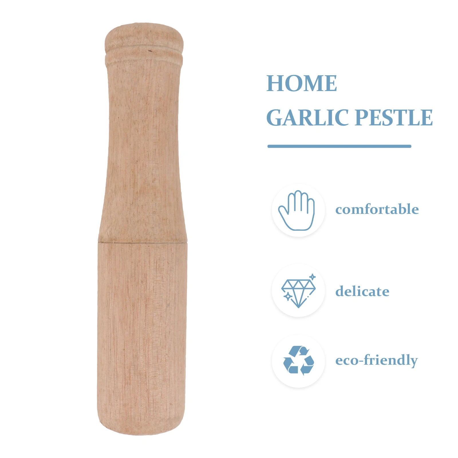 

Wooden Garlic Muddler Pestle Crusher Stick Tool for Spices Powder Grinding Kitchen Use 17.5x3.7x3.7cm Large Replacement Hand