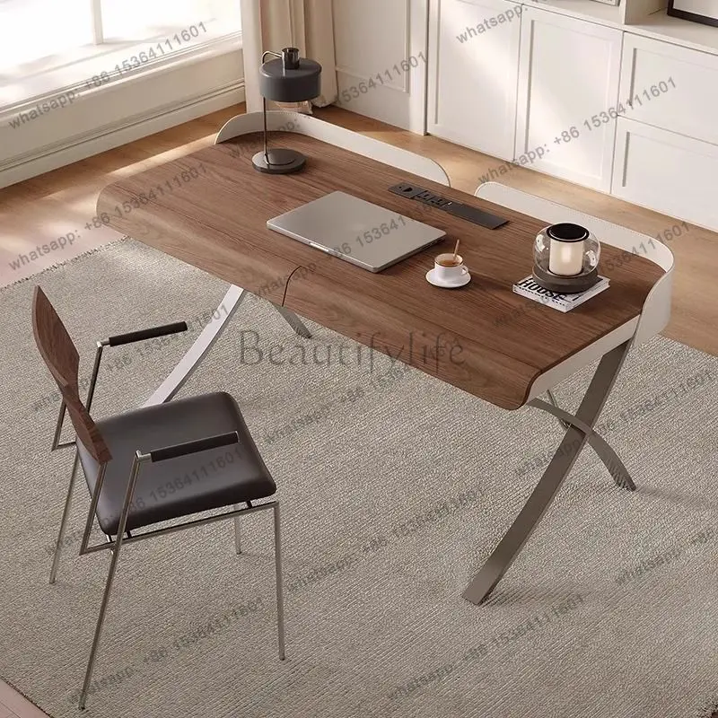 

Стол из массива дерева, итальянский минималистичный бытовой светильник из орехового дерева, роскошный компьютерный стол