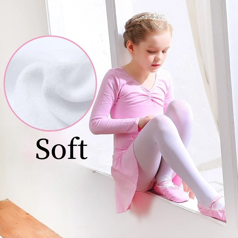 Kids Velvet Dance Tight Anti Pilling Breathable Sweat Wicking Ballet Daily Training Pantyhose High Elastic Soft Stretch Leggings