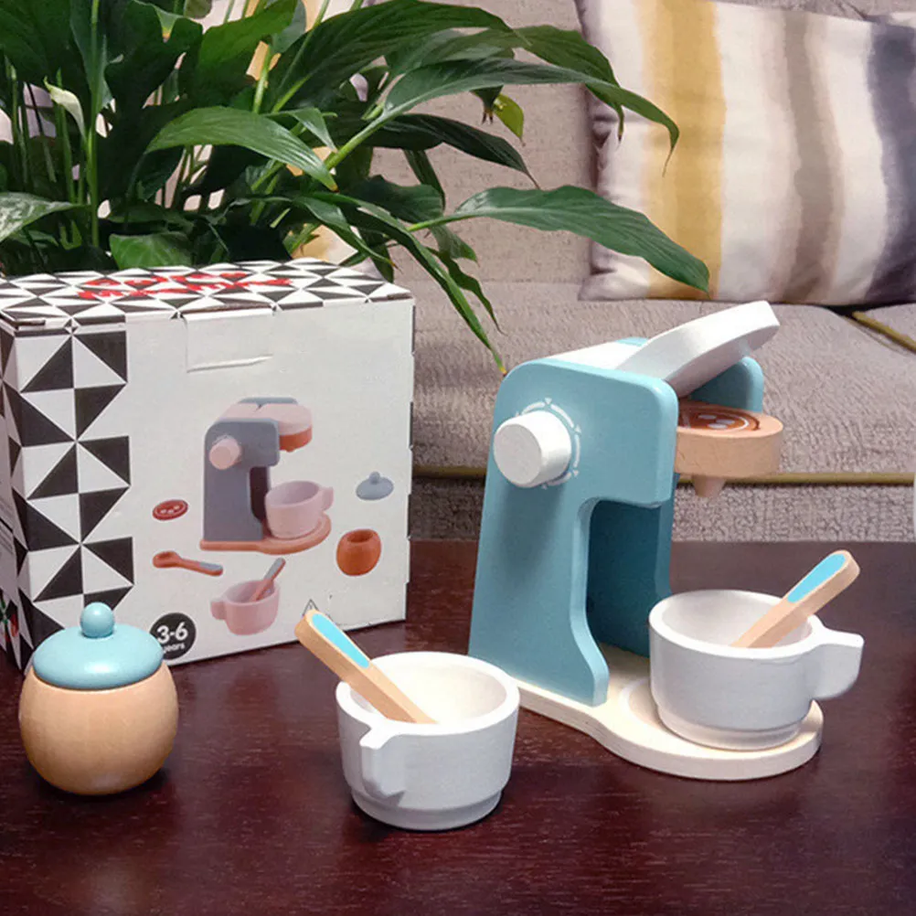 

Детский деревянный кофейник-эспрессо: развивающая игрушка для ролевых игр, имитация кухонной техники, интерактивный подарок