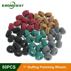 50/100pcs Mini Drill Abrasive Brush Nylon Fiber Buffing Polishing Wheel with 3mm Shank for Dremel Rotary Tool Accessories Set