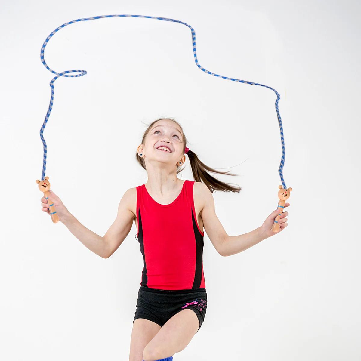 

2Pcs Children Skipping Rope Wooden Handle Cartoon Design Soft Rope Jumping Ropes for Kids Fitness Training Exercise Heart Rate