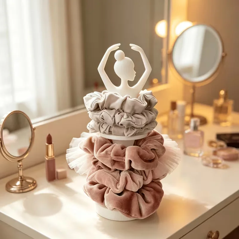 Elegant Double-Layer Ballet Dancer Hair Tie Rack - Organizer for Sorting And Storing Hair Ties with Dancer Design