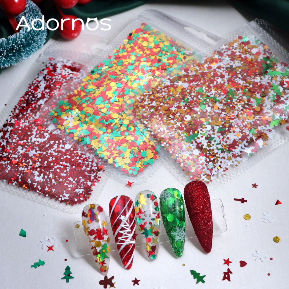 Nail Art Xmas - 3 sachets de décorations de Noël
