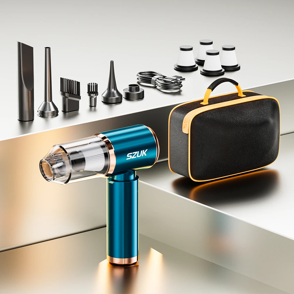 SZUK Draagbare Auto Stofzuiger 165000Pa Krachtige Draadloze Stofzuiger Sterke Zuigkracht Handheld Mini Stofzuiger voor Auto Krachtige stofzuiger Draadloze stofzuiger Autostofzuiger Handheld