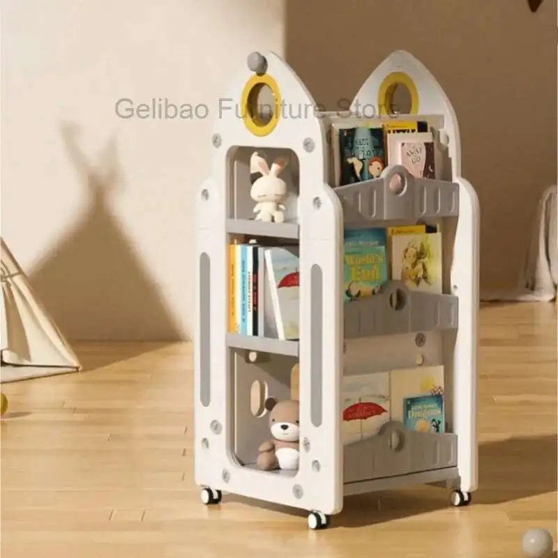 Rak Buku Anak-anak Rak Anak-anak Berputar Rak Buku Mainan Organizer Rak Buku Rak Buku Rak Penyimpanan Anak Furnitur Anak