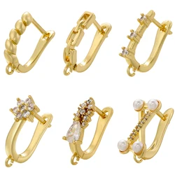 ZHUKOU 6 styles Schwenzy Fastener Pearl earrings hooks for handmade jewellery making supplies exquisite Jewelry materials VE875