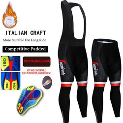 2026 Winter Men's Cycling Long Pants MTB Bicycle Cycle Tights Trousers Thermal Fleece Bike with 19D Gel Pad Leggings Reflective