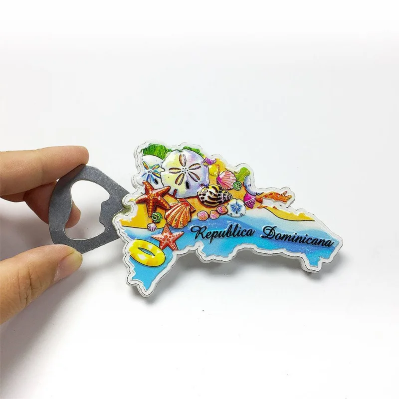 

Dominican Shell Starfish Beach Design Refrigerator Magnet Cute Bottle Opener Personalized Travel Souvenir