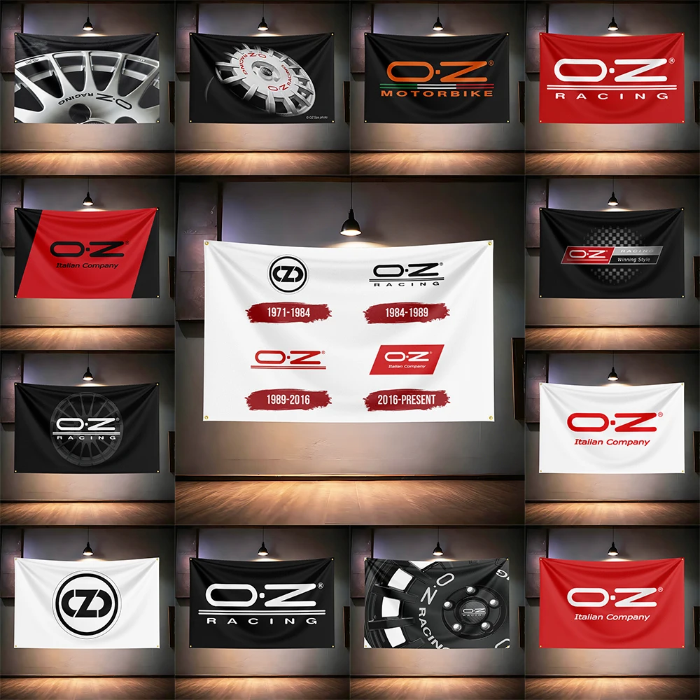 

O-Zs Wheels Flag 3x5ft 90x150cm For Garage Tuning Shop Man Cave Bar Club Auto Shop Wall Decor Racing Banner