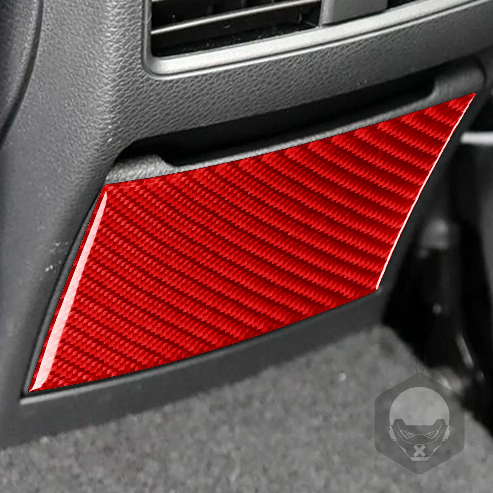 For Benz CLA C117 14-18 GLA X156 15-19 Red Carbon Fiber Rear Control Panel Storage Box Cover Interior Car Accessories Sticker