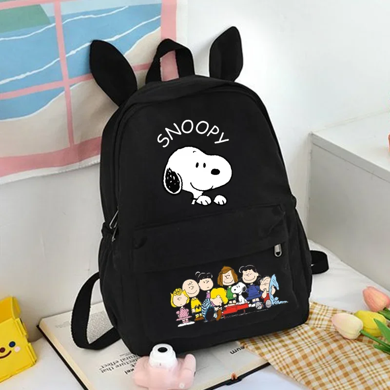 Snoopy Backpack Women School Student Large Capacity Knapsack Ins Cute Cartoon Leisure Harajuku Fashion Rabbit Bookbag Kids Gift