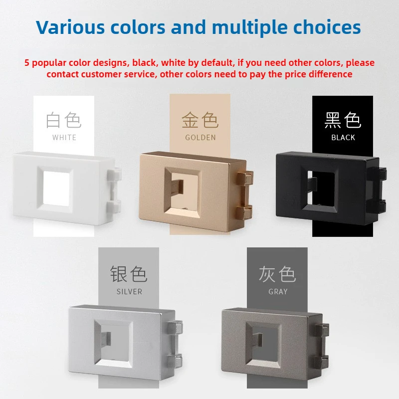 10PCS  86 socket panel bracket module filling part Single port Double port blank board floor wall socket functional part