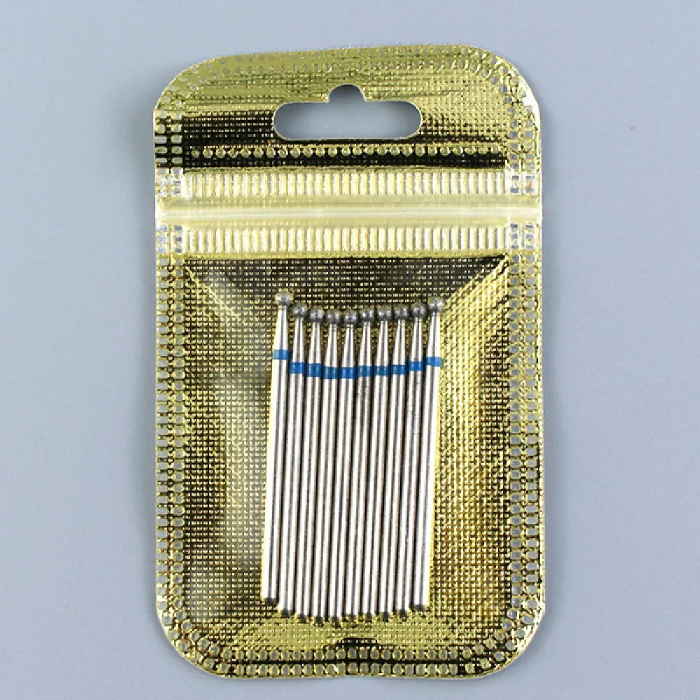 หัวเจียรเล็บเพชร 10 ชิ้น สำหรับทำเล็บมือและเล็บเท้า อุปกรณ์เสริมสำหรับเครื่องเจียรเล็บ