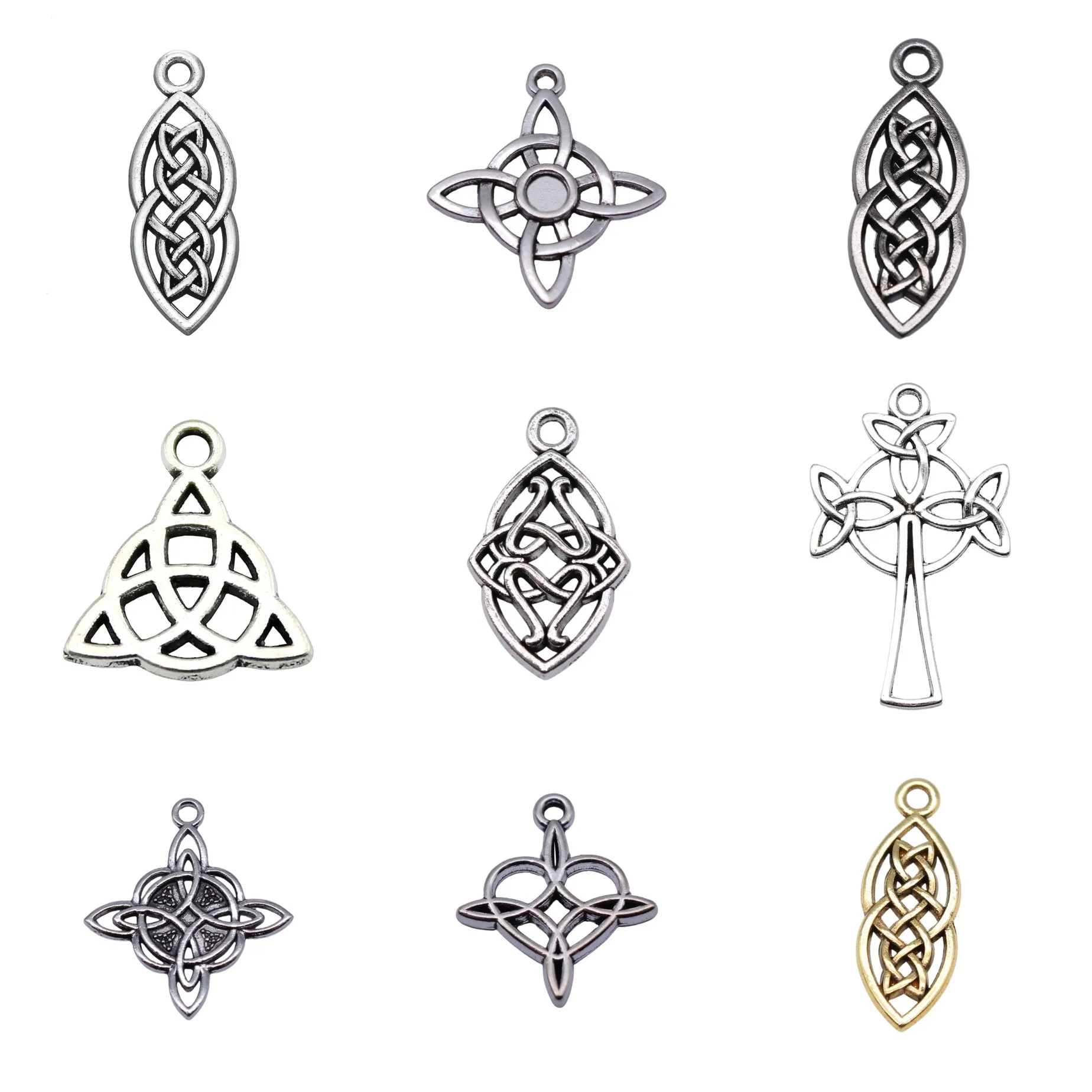 Mini Small Celtic Knot Amulet Charms Pendant Tiny Spiritual Pendant Charm For Necklace Bracelet Earring DIY Jewelry Findings