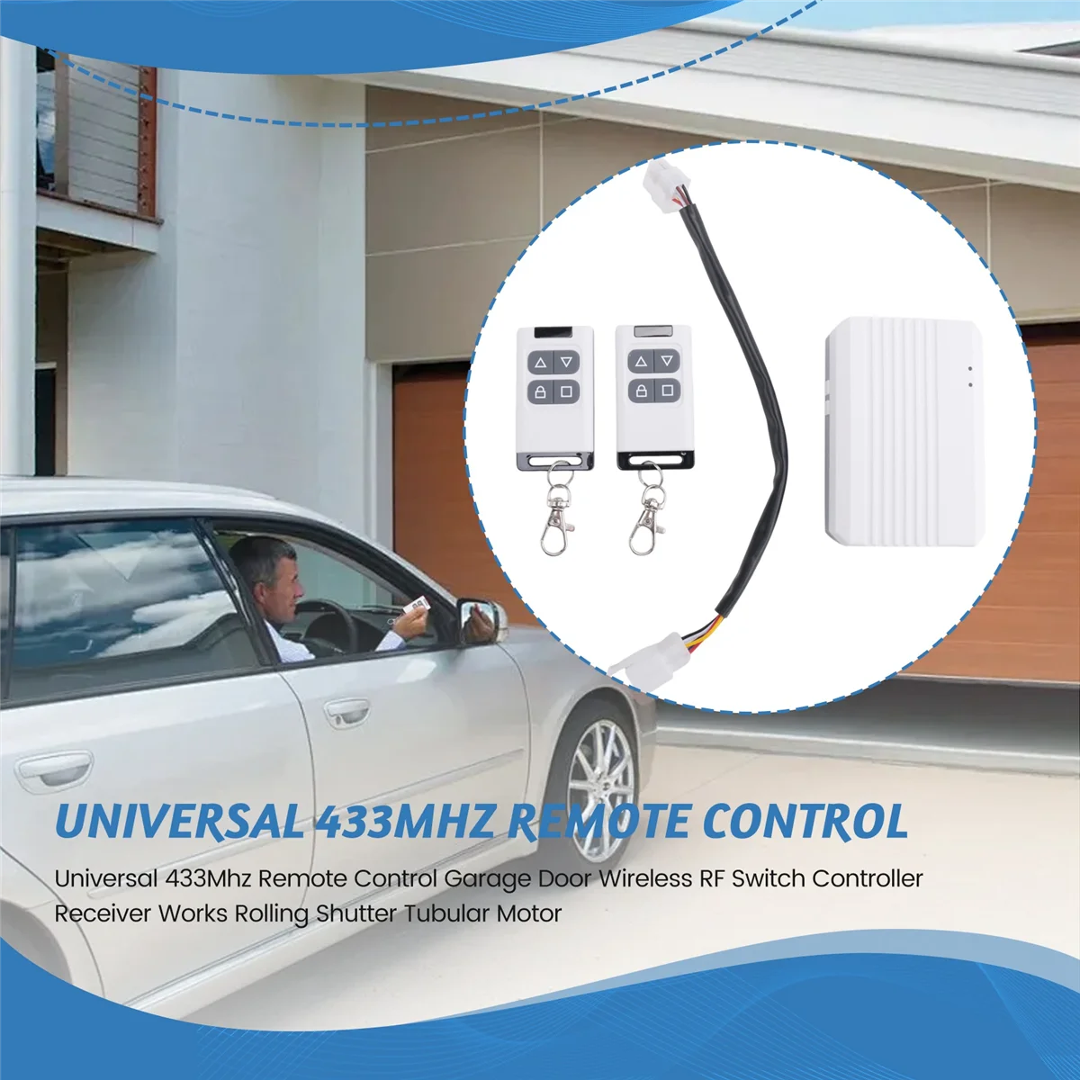العالمي 433 ميجا هرتز التحكم عن بعد باب المرآب اللاسلكية RF التبديل تحكم استقبال يعمل المتداول مصراع أنبوبي المحرك