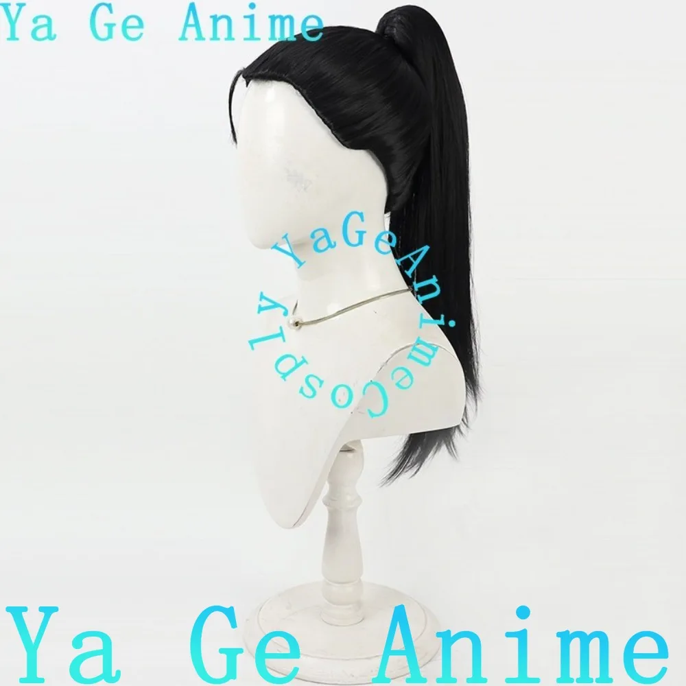 

Meshi Shuro Cosplay Wig Black Detachable Ponytail Japanese Manga Style Hair for Party Outfit Props Heat Resistant Wigs