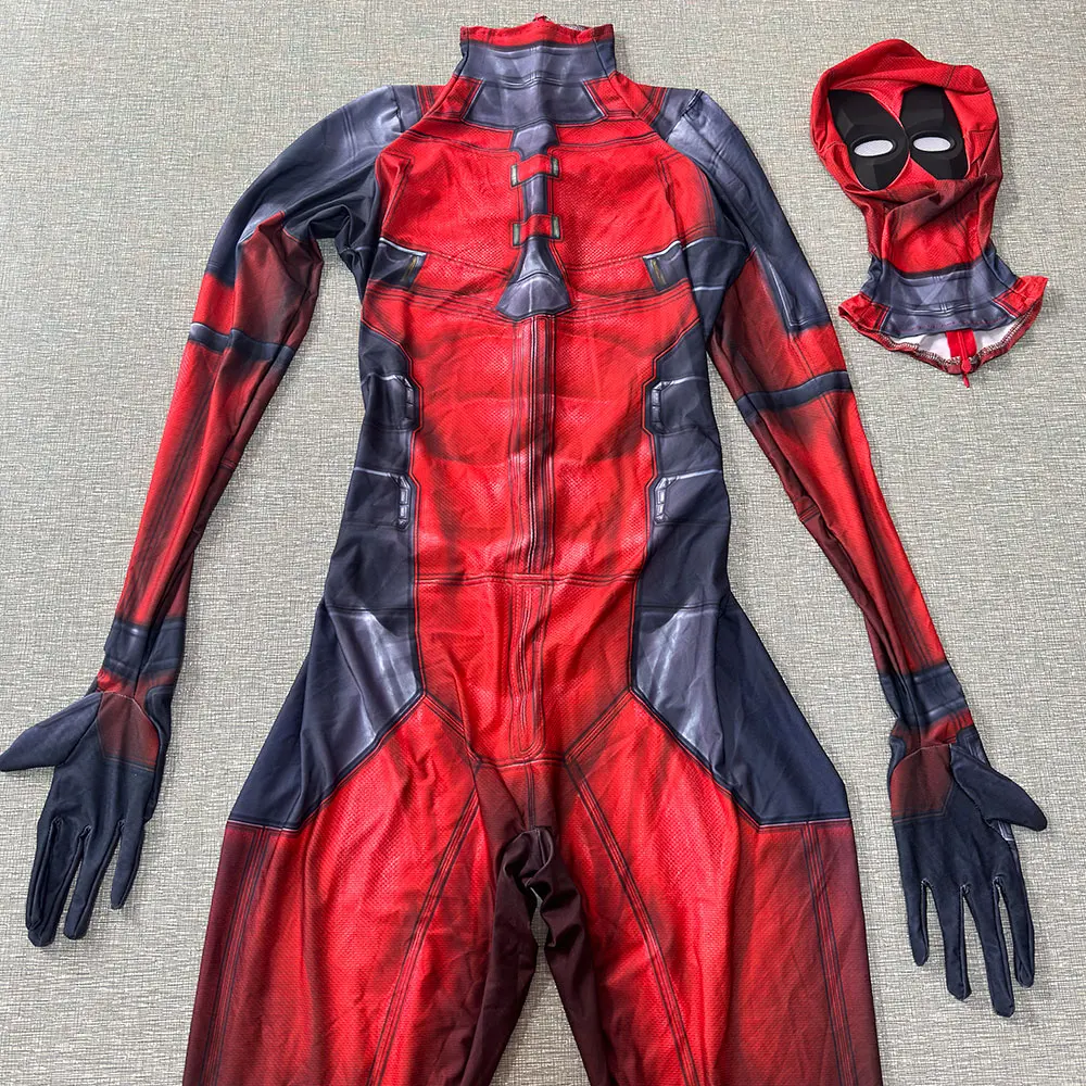 Halloween New Deadpool Cosplay Costume Superhero Adults Kids Zentai Suit Men Boys Male Full Bodysuit Jumpsuit