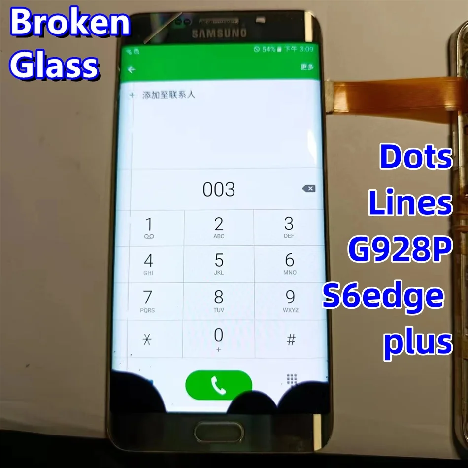 Repair Edge Screen Separete Glass Practice Lcd For Samsung Galaxy S6 edge plus SM-G9280 G928P G928A  S6 + Broken Glass Touch OK