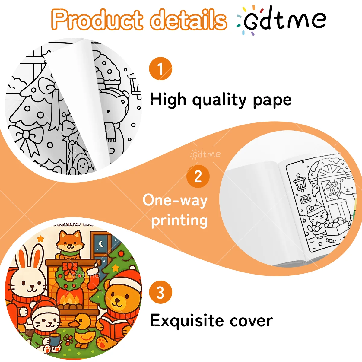 COSY CHRISTMAS Malbuch – dickes Papier für Erwachsene und Teenager – Stressabbau, kreatives süßes Zeichenbuch, DIY-Geschenkidee – Detail 3