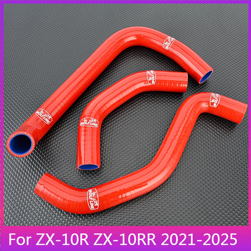 

ZX-10R 21-25 Silicone Radiator Coolant Hose Clamps Kit For Kawasaki Ninja ZX10R ZX-10RR ZX10RR 2021-2025 2022 2023 2024