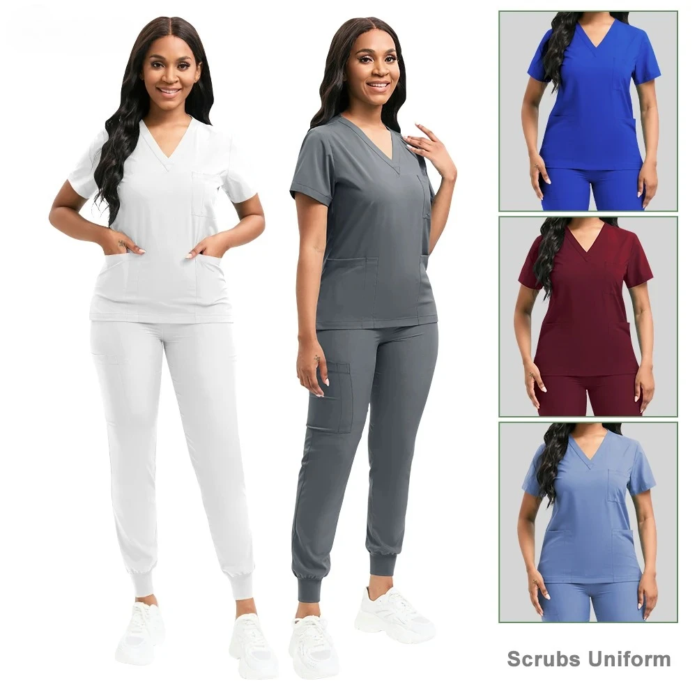 

Cleaning Uniform for Women Nursing Scrub Top Pants Medical Suit Pediatric Nanny Work Wear Operating Room Surgical Gown Wholesale