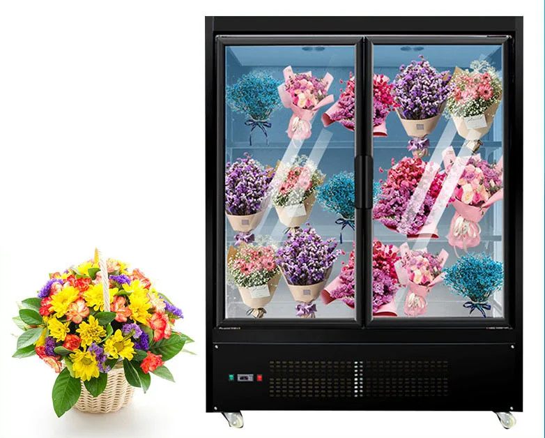 Florist Flower Store Vertical Commercial Fresh Flower Freezer Air Cooling Type Flower Chiller Antistaling Cabinet