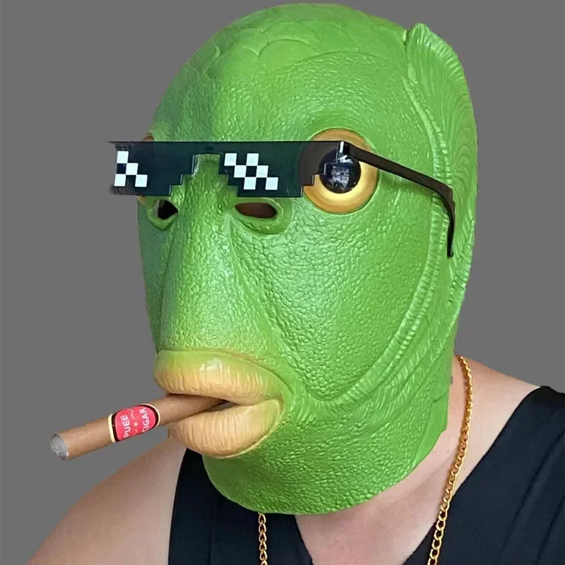 Funny Horse Mask Cosplay Cat Donkey Latex Full Face Animal Helmet Horror Head Cover Props Halloween Carnival Costume for Adult