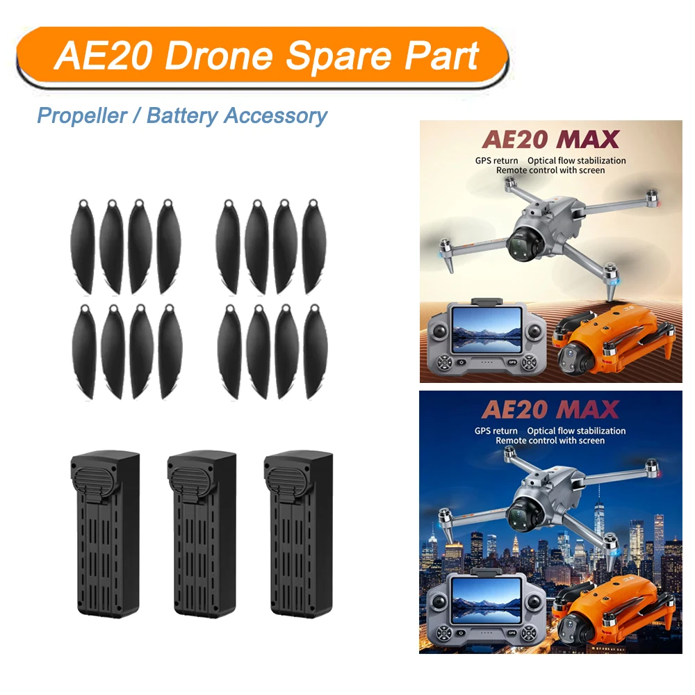 AE20 Max Drone Brushless Motor Screen Quadcopter Original Spare Part AE20 Battery 7.4V 1300mAh Lipo Battery / Propeller Blade