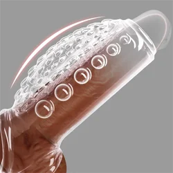 Penis Sleeve Extender Cock Enlargement Dick Dildo Cover Condom Vagina Stimulation Adult Sex Toys For Men Couple Sexshop Products