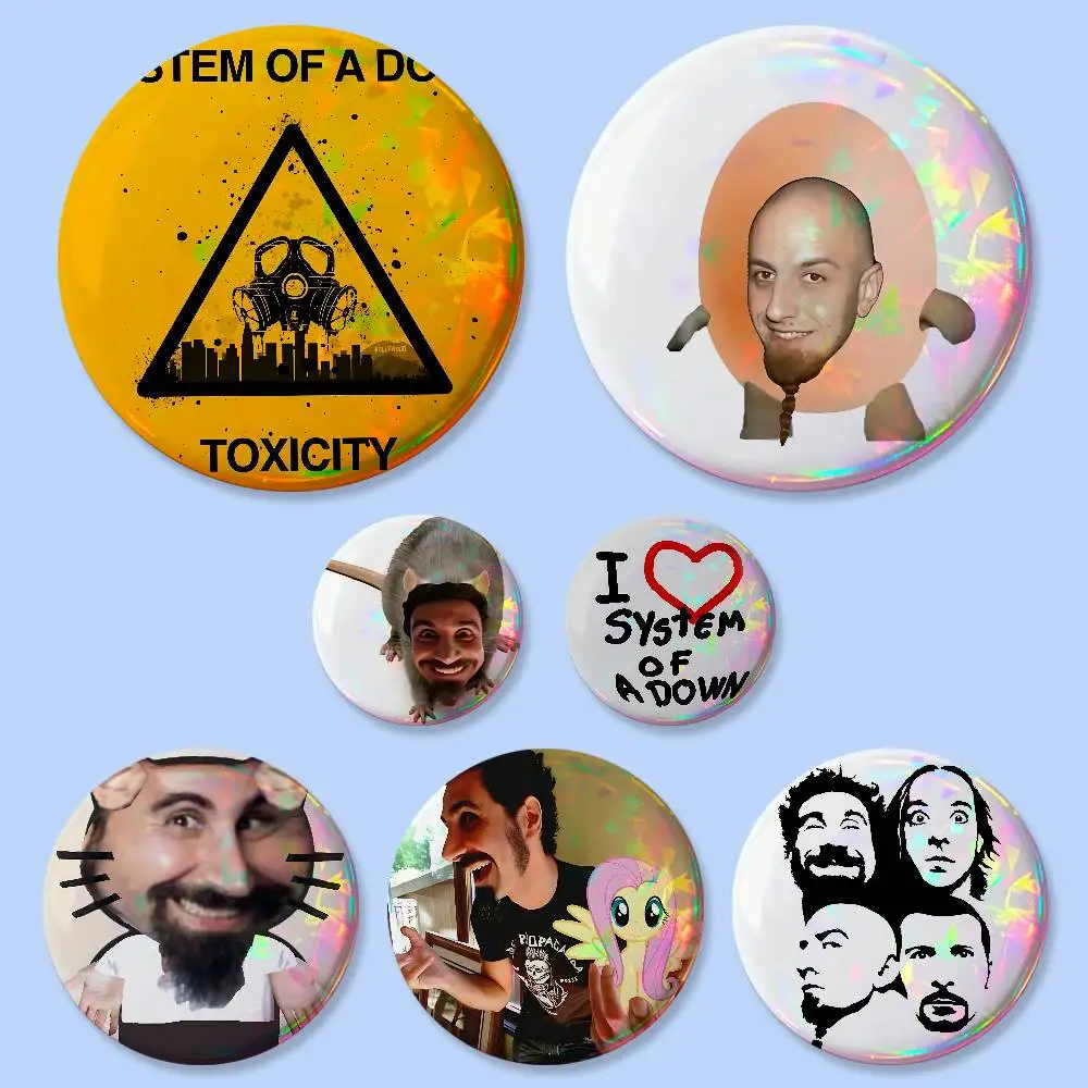 Band Cool S-System Of A Down-W Abzeichen, runde, kreative Anstecknadel, Brosche, Taschendekoration, Zubehör, Fans, Sammlerstücke, Geschenke für Freunde