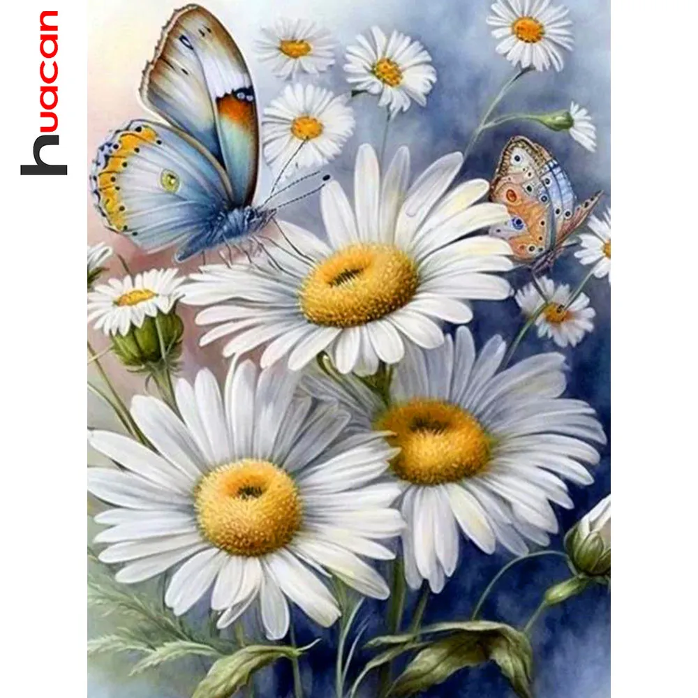 

Huacan 5D DIY Diamond Painting Daisy Butterfly Diamond Mosaic Flower Animal New Collection 2026 Decorative Paintings
