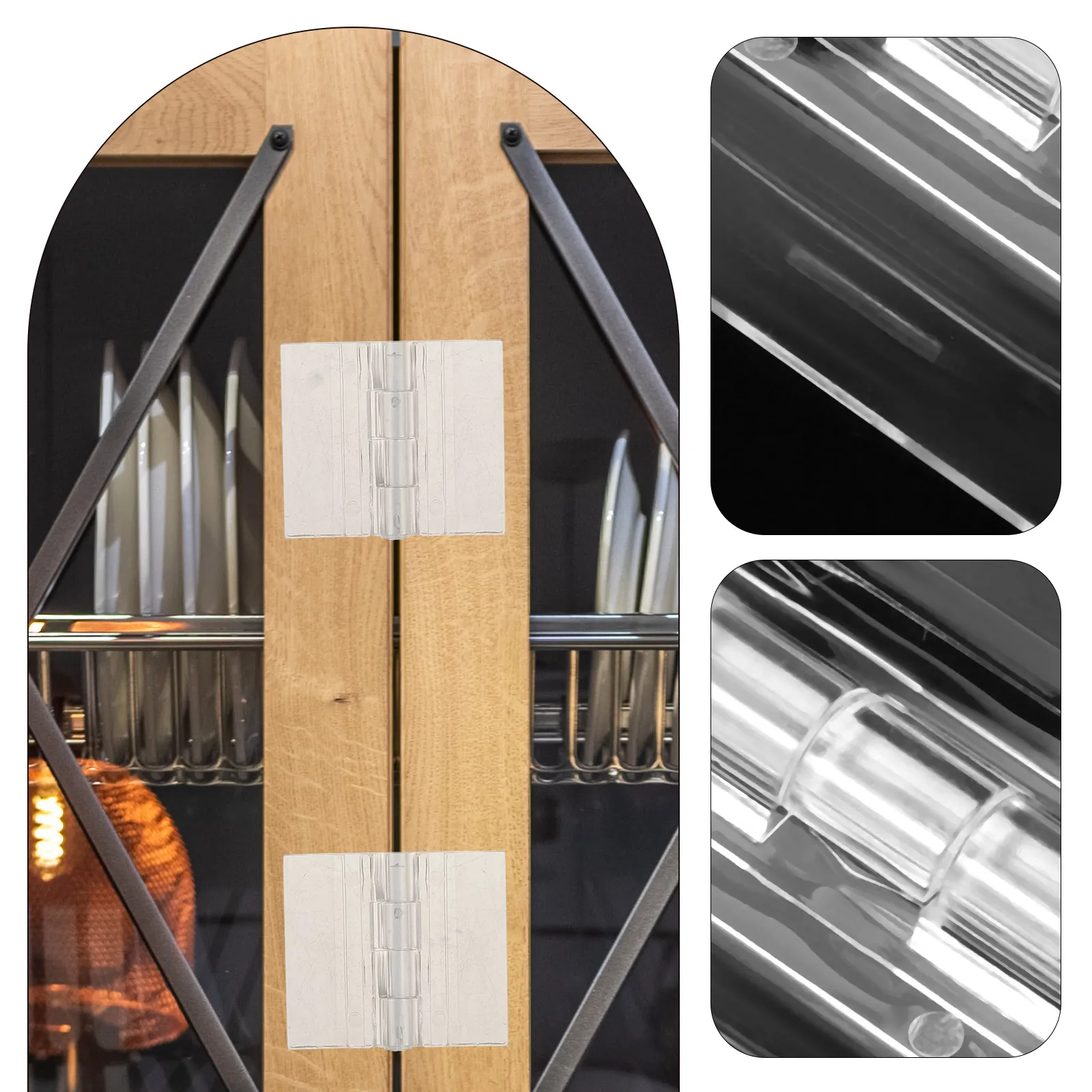 10Pcs Acrylic Hinges Transparent for Cabinet Door Drawer Box Wood Glass Mini Hinge Folding Continuous Small Hinges