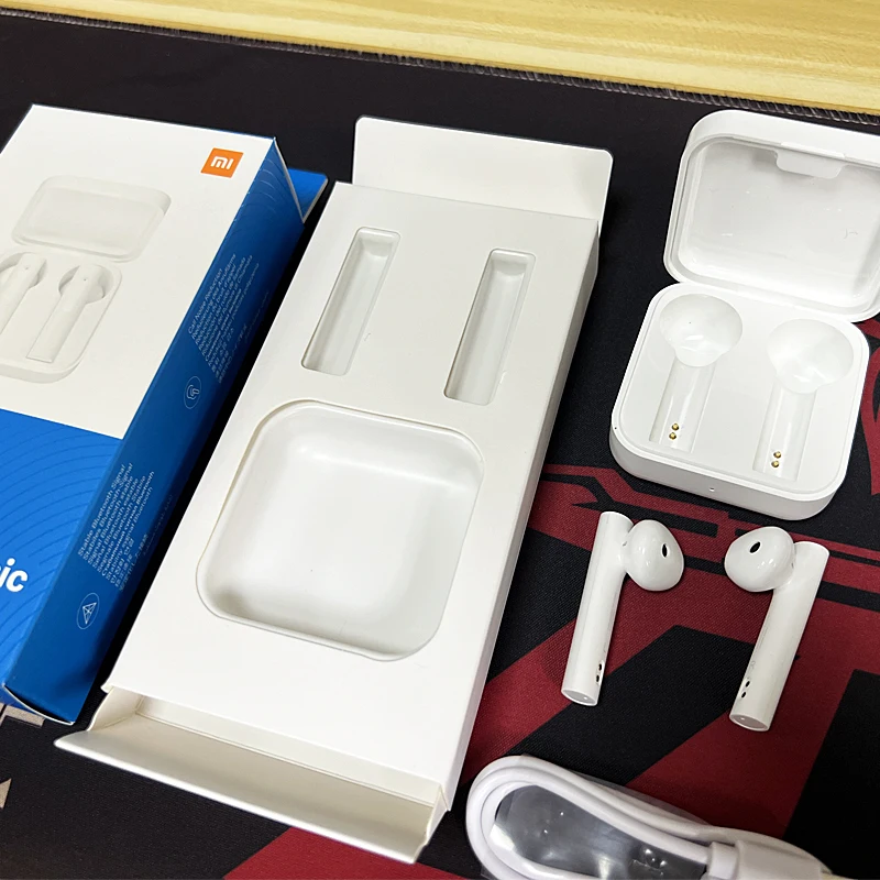 Xiaomi Mi True earphone nirkabel versi Global, earbud Bluetooth 2 dasar, headphone bisnis, Headset musik kontrol sentuh