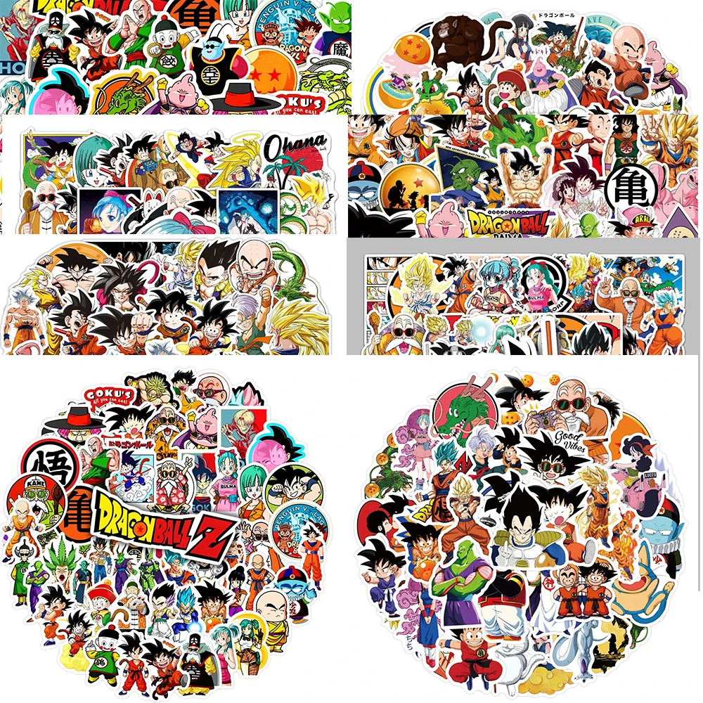 100/50 Stück Klassische Japan Anime Dragon Ball Aufkleber Kinder-Sticker Spielzeug DIY Laptop Wasserflasche Handy Coole Cartoon Son Goku Aufkleber