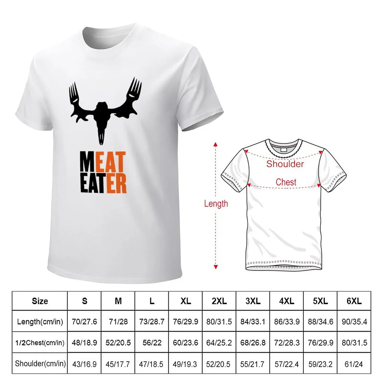 Gray Meat Eater Logo T-Shirt anime oversized t shirt for men