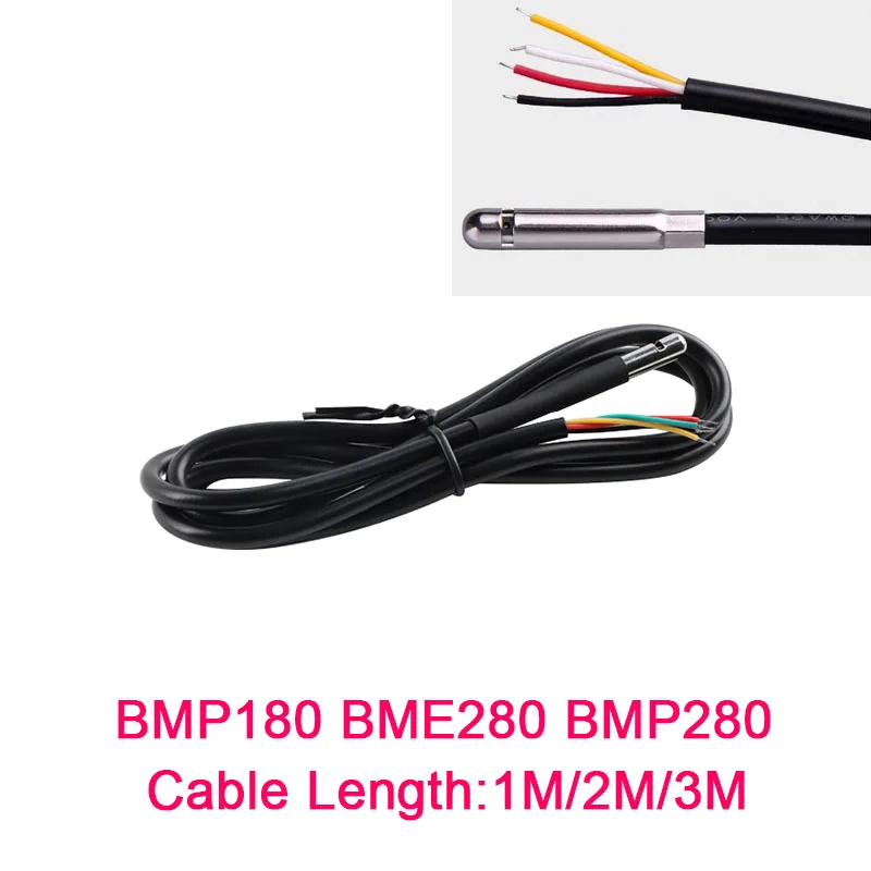 Stainless Steel Waterproof Temperature Humidity Atmospheric Pressure Integrated Sensor BMP180 BMP280 BME280 I2C Output