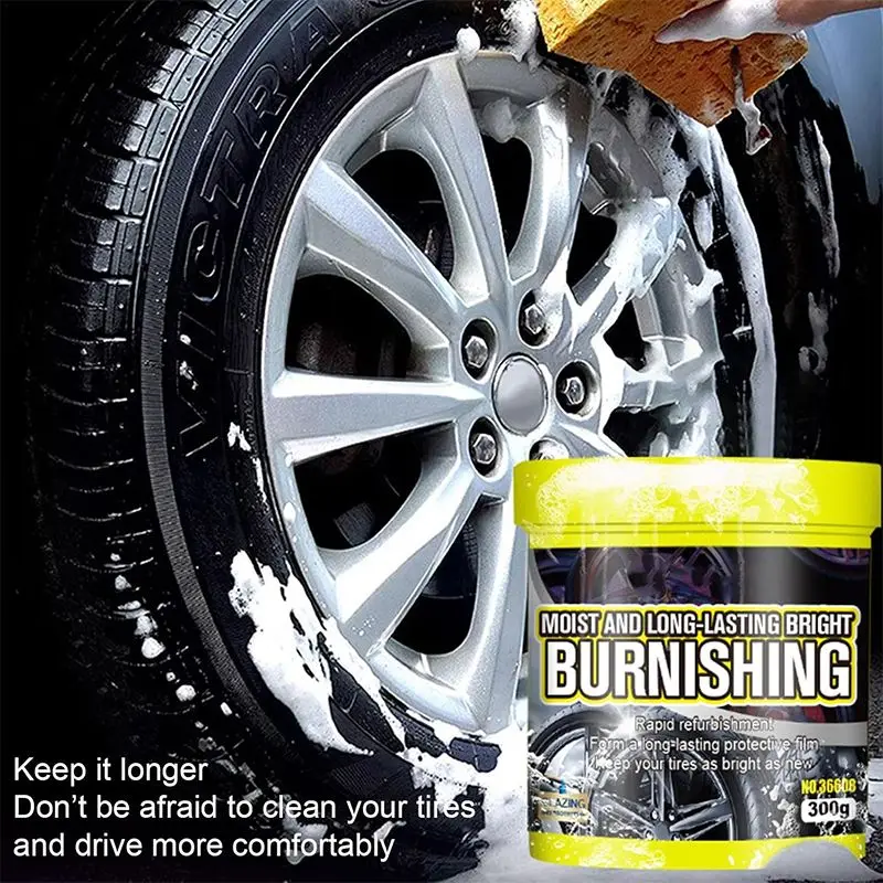 Car Tire Coating Dressing Paste Automotive Wheels Blackening Shine Wax Tires Polishing Agent Tires Gloss Paste Cars Maintenance