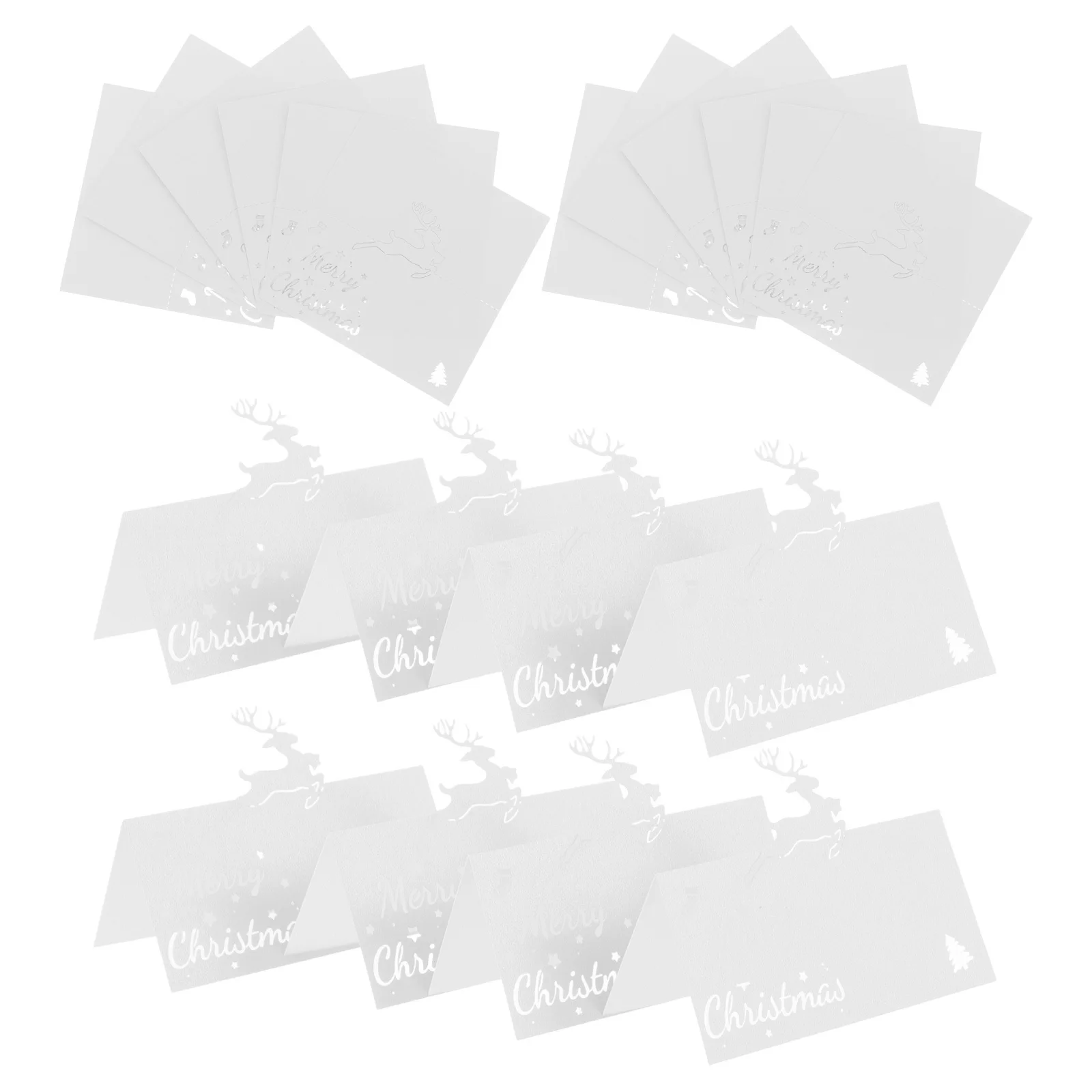 

50Pcs Reindeer Christmas Table Place Cards Elegant Cutout Design Holiday Dinner Seating Name Cards Wedding Tea Party Event